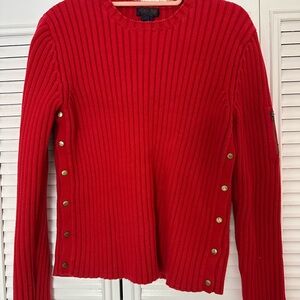 Heavy weight cotton Polo Ralph Lauren knit Sweater with gold Accents